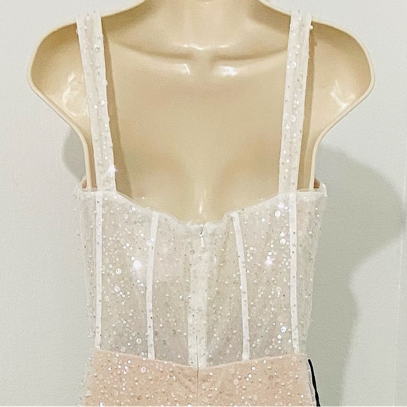 Kiss Prom NWT Wedding Collection Bustier Corset Sequins Beaded Gown Sheer - Picture 8 of 16